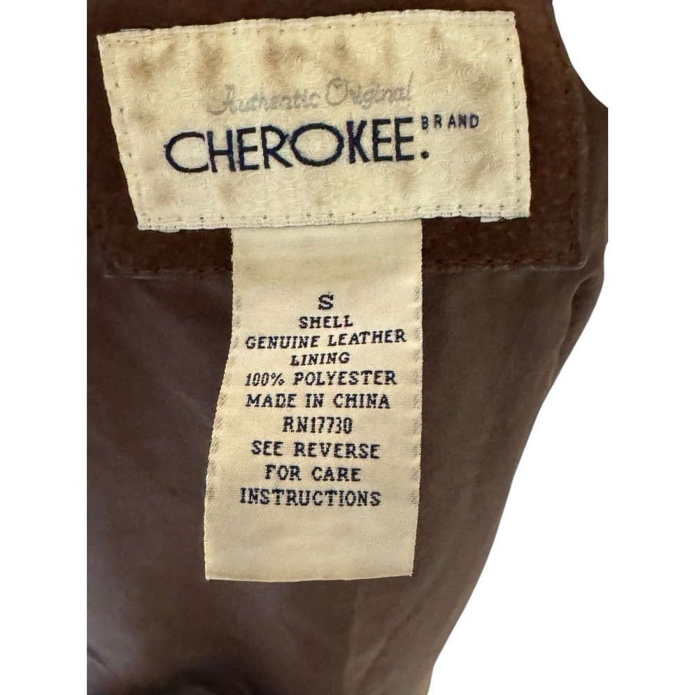 Vintage Brown Suede Leather Jacket Mid Length Coat Pointed Collar Chocolate M - Picture 9 of 9